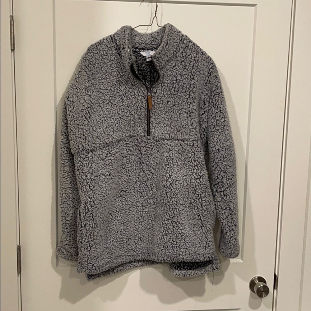 Gray Comfy Half zip Pull over
